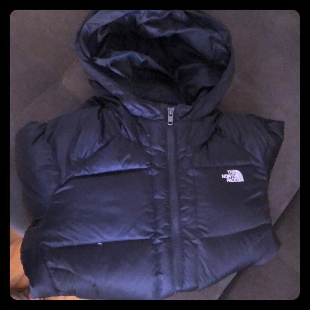 North face feathered down zip up
